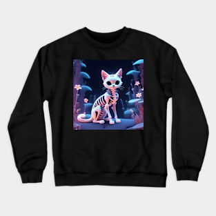 Cute cat skeleton Crewneck Sweatshirt